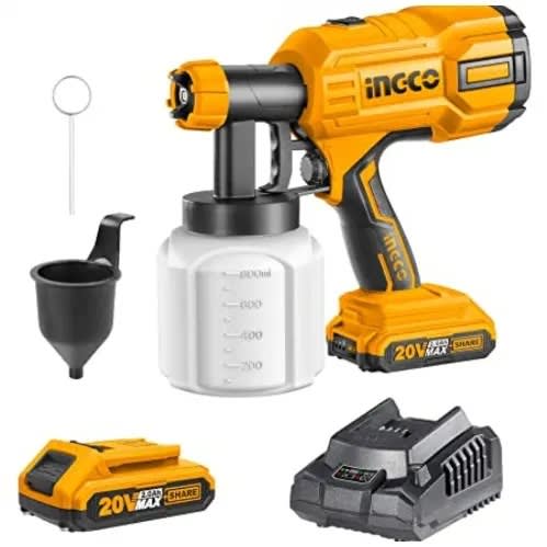 Ingco Cordless Paint Spray Gun 20v With Battery And Charger