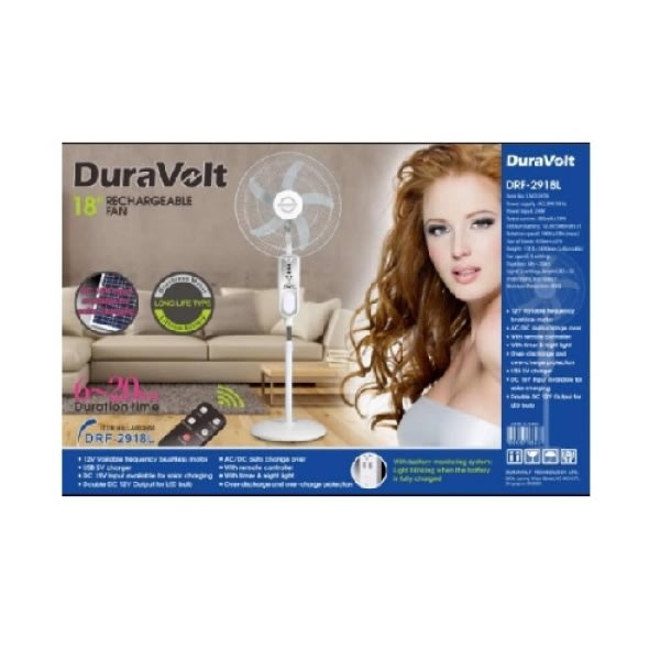 18" Rechargeable Fan With Remote - Drf-2918l