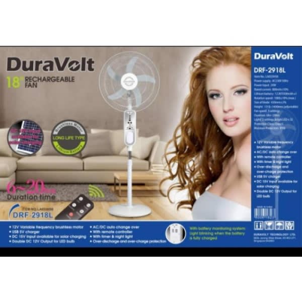 18" Rechargeable Fan With Remote - Drf-2918l