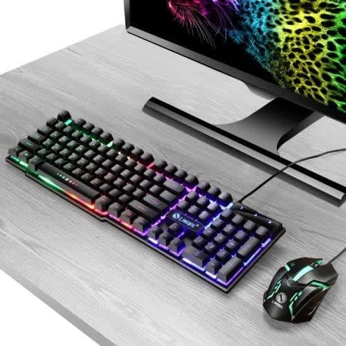 Jedel Gk 110+ Wired Gaming Rainbow Led Keyboard And Mouse Combo