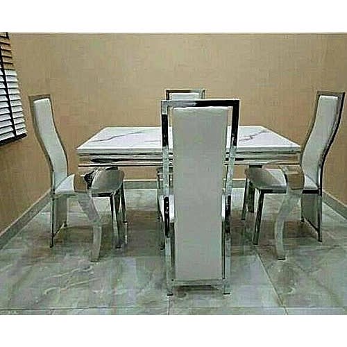 Marble Dining Table + 4 Sitting Chairs