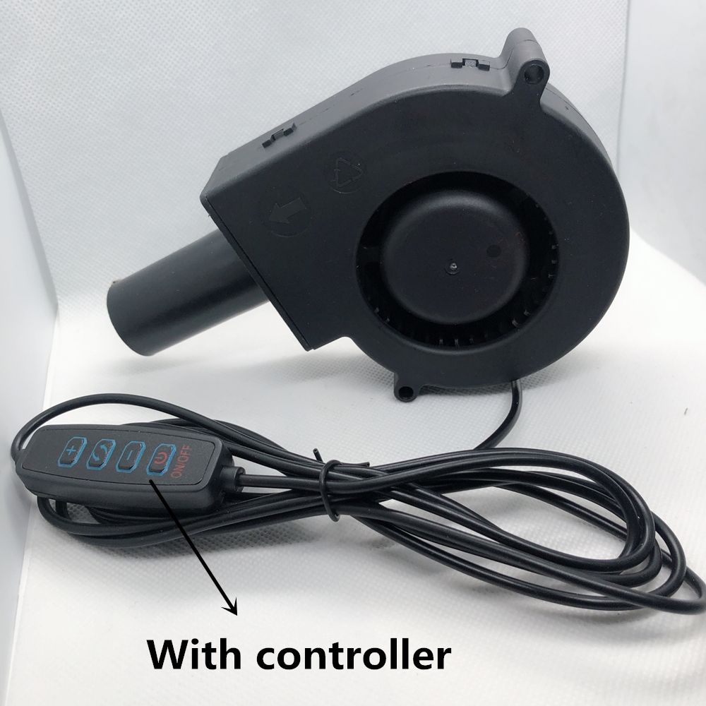 5V USB 9733 Large Air Volume Turbine With Air Outlet Blower Wood Fire Stove Barbecue Stove Small Household 9.7cm Exhaust Fan With Controller