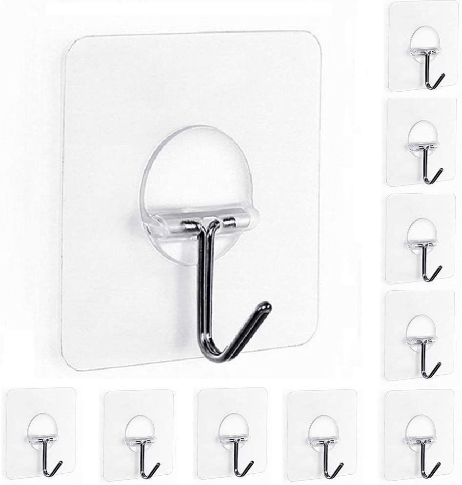 10 Pack Self Adhesive Wall Hooks