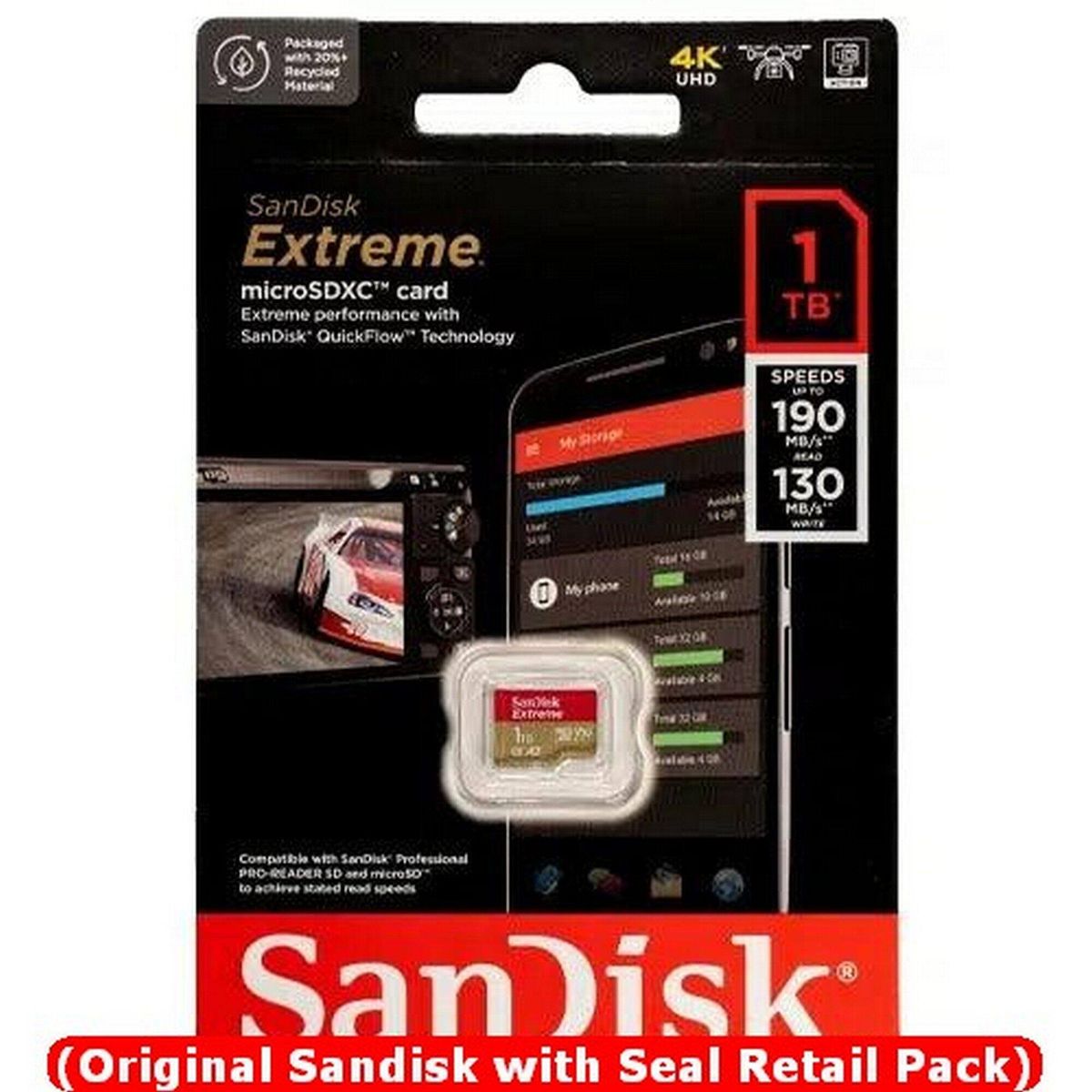 1TB Extreme MicroSD A2 UHS-I Card SDSQXAV