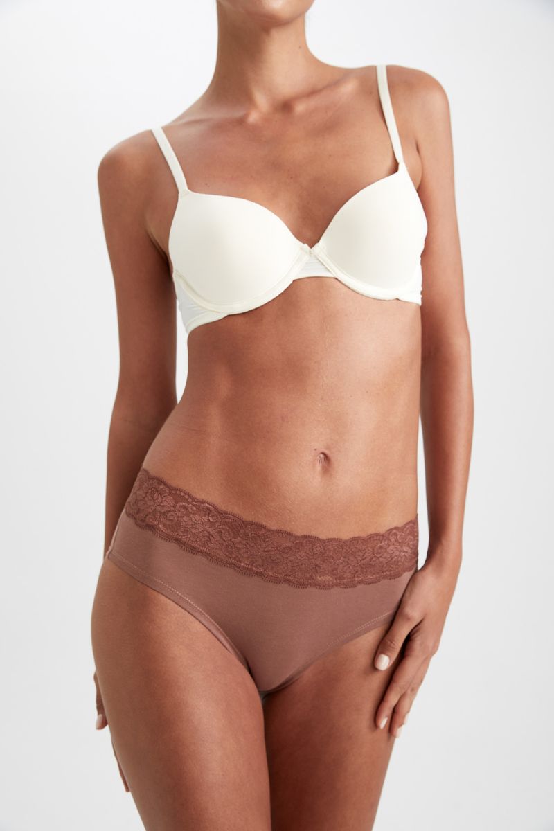 Woman Hipster 3 Package Slip-Brown