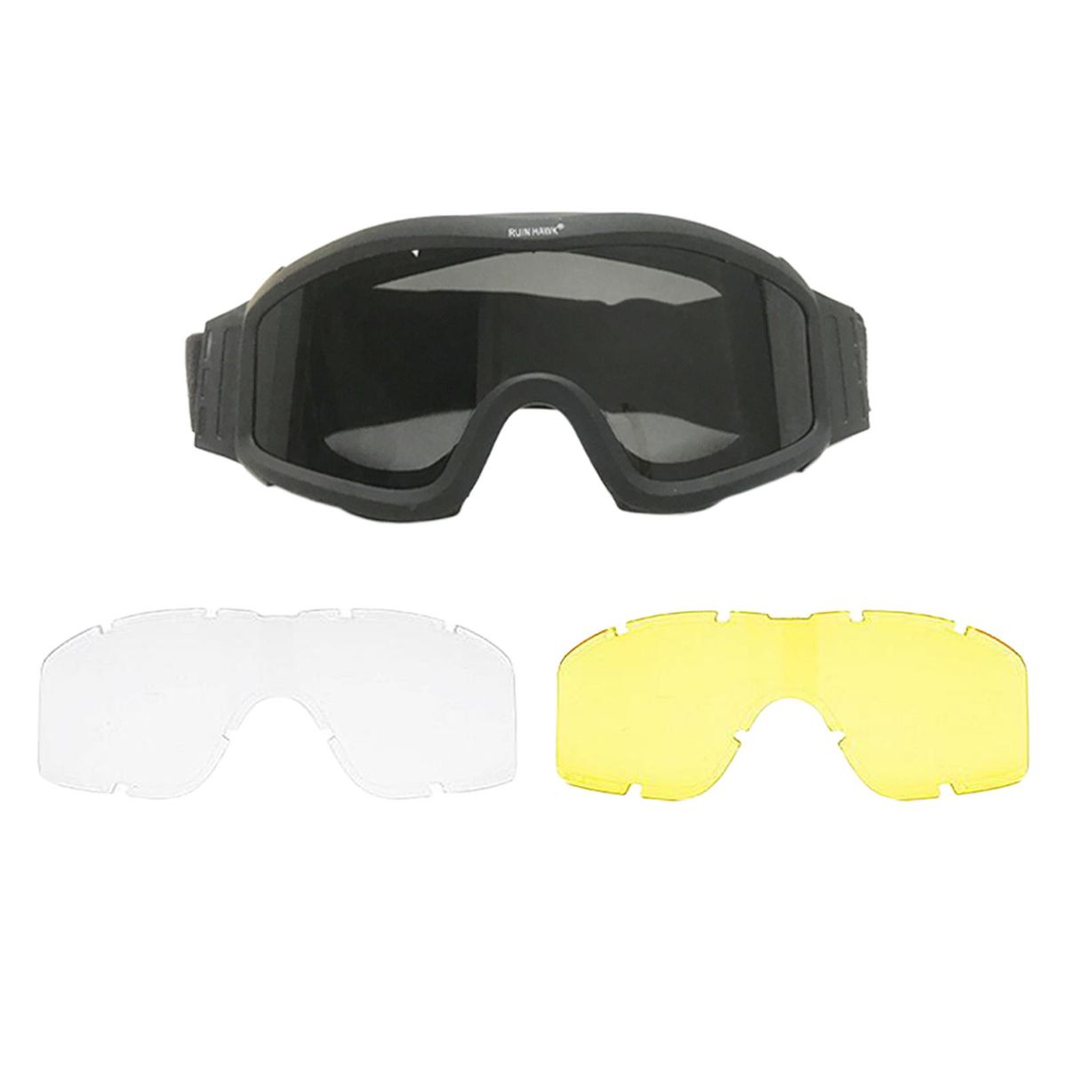 Transparent Yellow Goggles Glasses Adjustable For Black