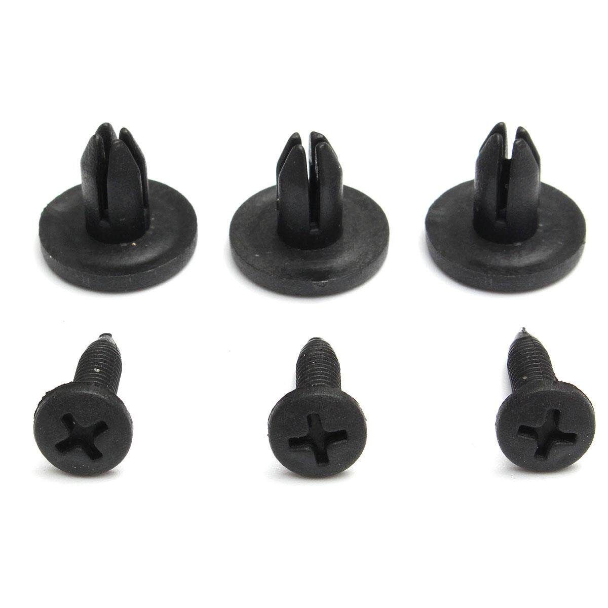 100pcs Auto 6mm Hole Dia Plastic Rivets Fastener Fender Bumper Push Pin Clips