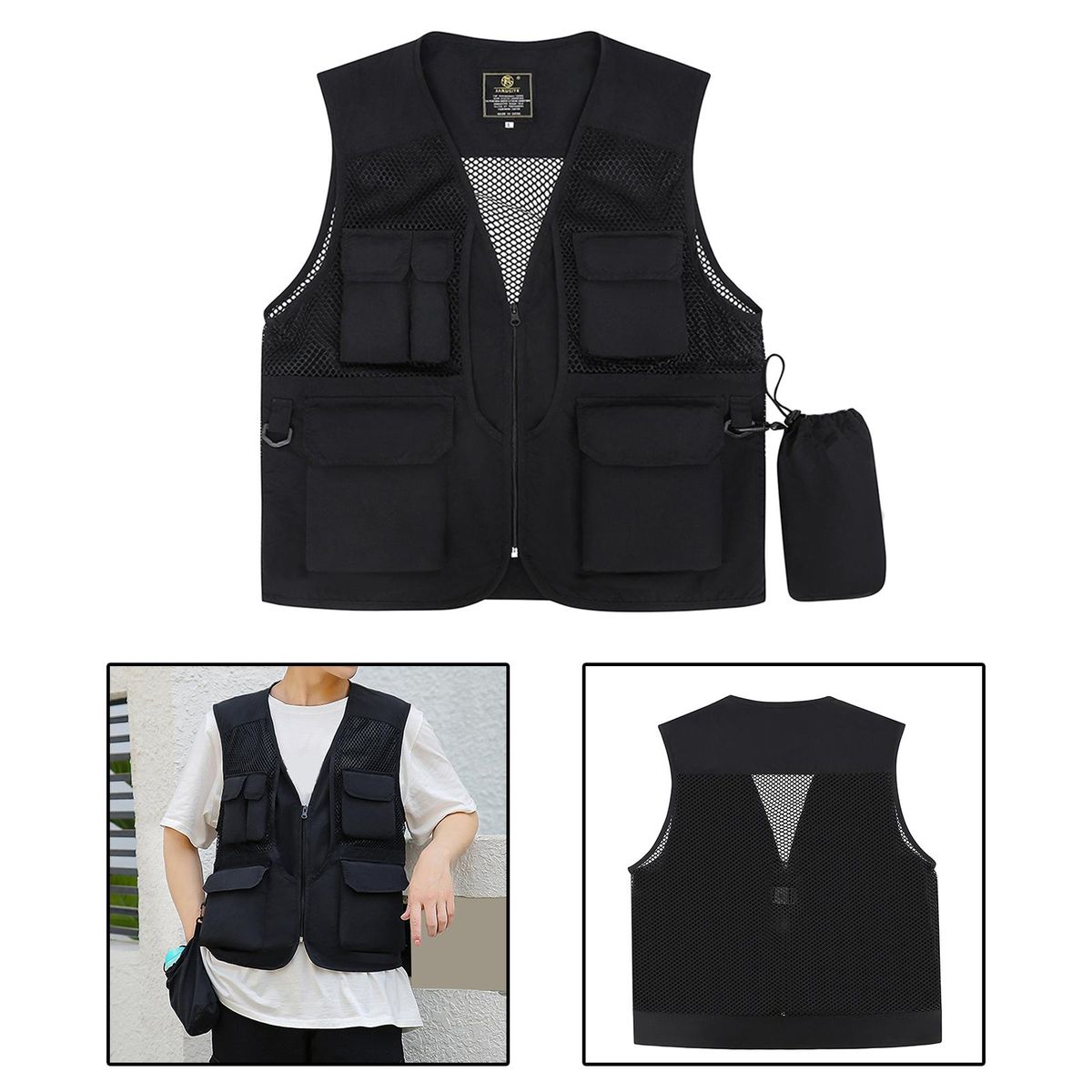 Men Fishing Vest Quick Drying Multi Pockets