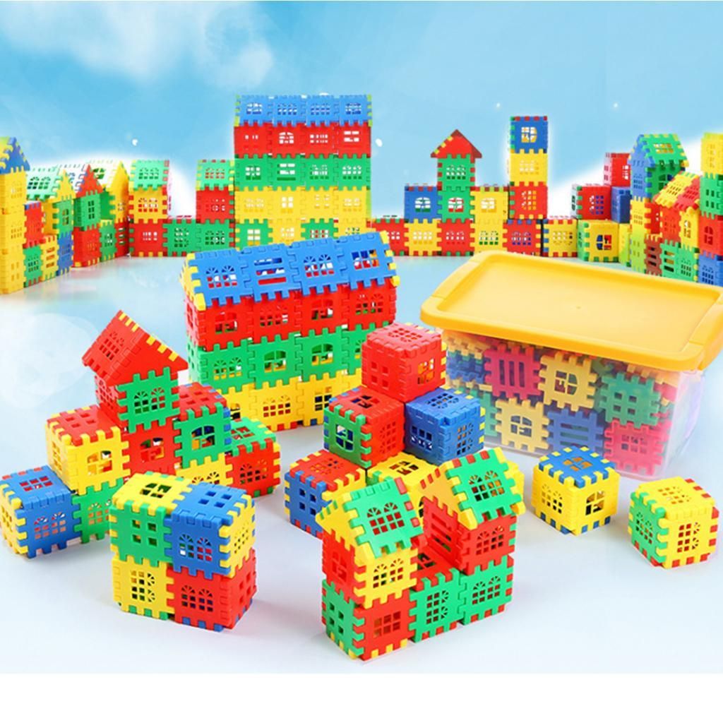 66 Pieces Plastic House Building Construction Blocks Puzzle, Children