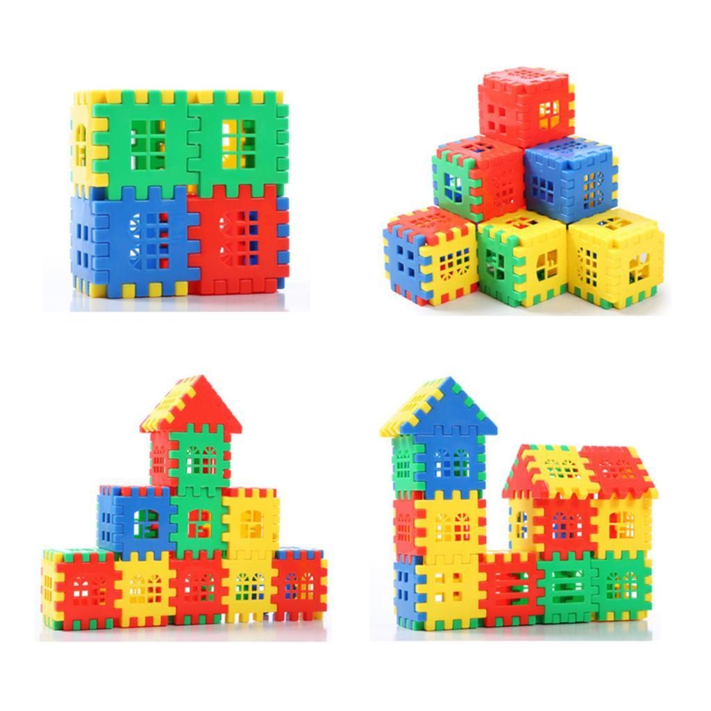 66 Pieces Plastic House Building Construction Blocks Puzzle, Children