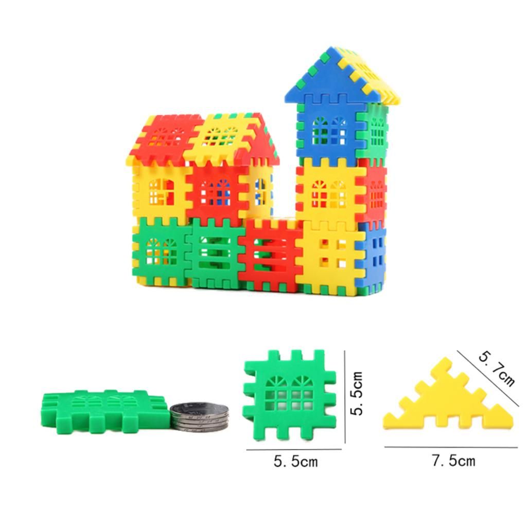 66 Pieces Plastic House Building Construction Blocks Puzzle, Children