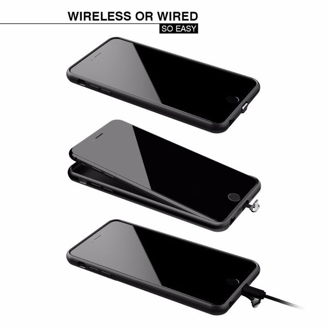 Qi Wireless Charging Receiver Case For IPhone 6 6s Plus 7 7s Plus Protection Case For IPhone X 8 Wireless Charger 5V/1A(For 7 7S Black)