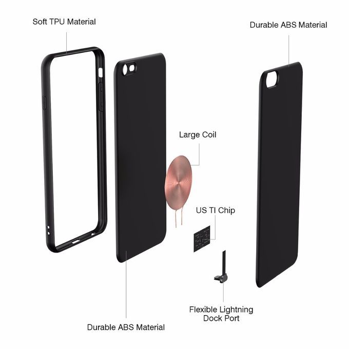 Qi Wireless Charging Receiver Case For IPhone 6 6s Plus 7 7s Plus Protection Case For IPhone X 8 Wireless Charger 5V/1A(For 7 7S Black)