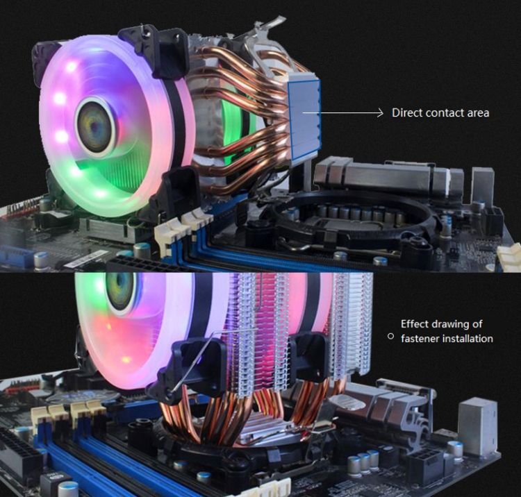 Computer  CPU Radiator CPU Fan,Spec: RGB Light Single Fan