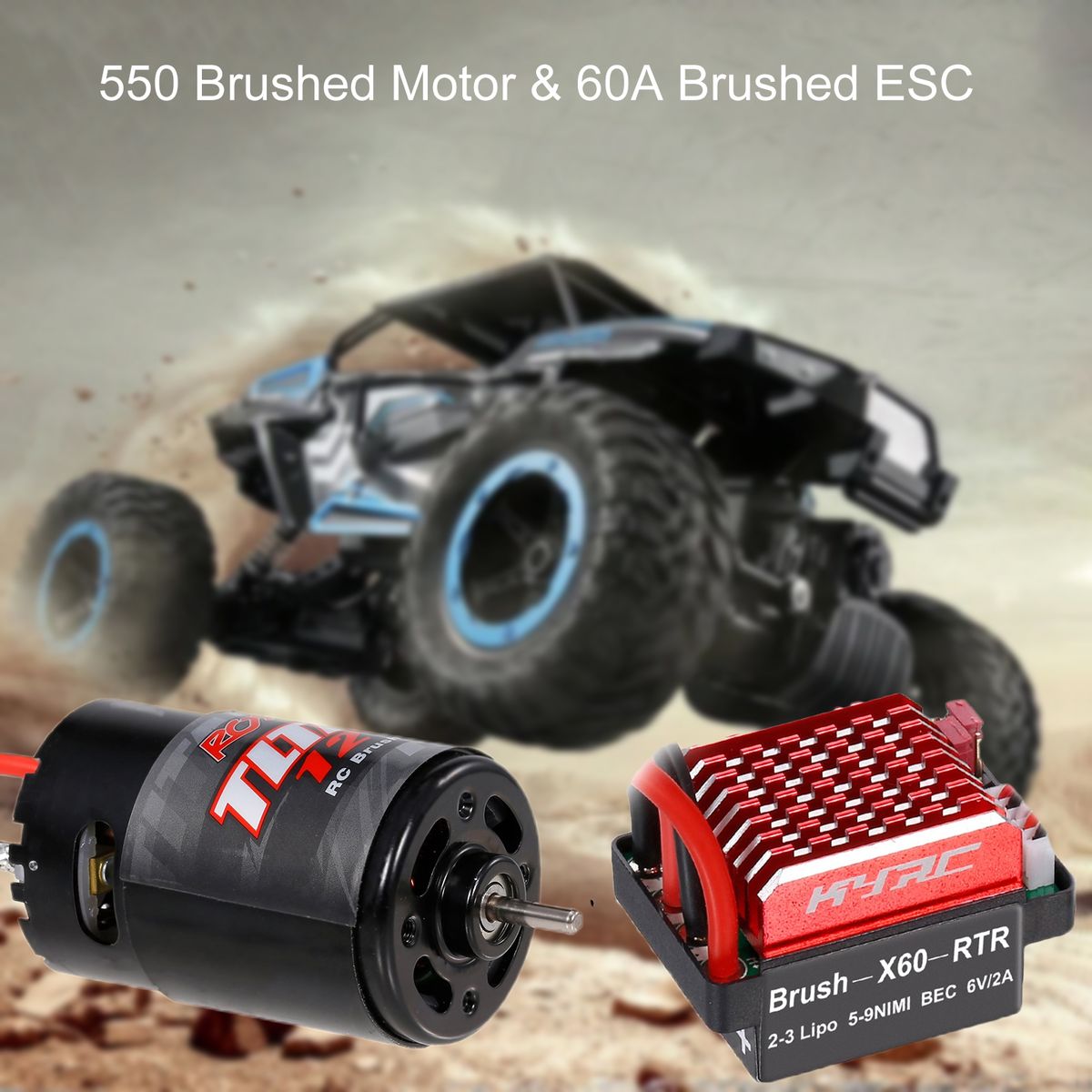 Brushed ESC Wear Resistant 60A ESC Motor Black