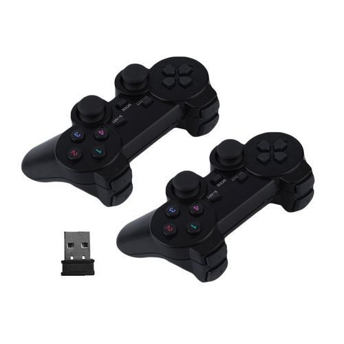2x 2.4G USB Wireless Dual Vibration Gamepad Controller Joystick For PC Laptop