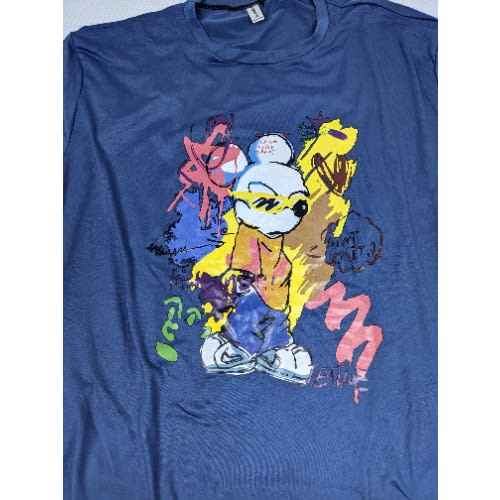 Character Print Stock Tshirt - Blue