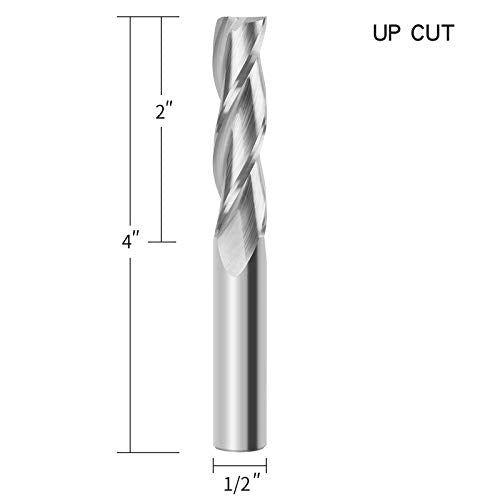 EANOSIC Upcut Spiral Router Bit 3Flute With 12 Shank Extra L