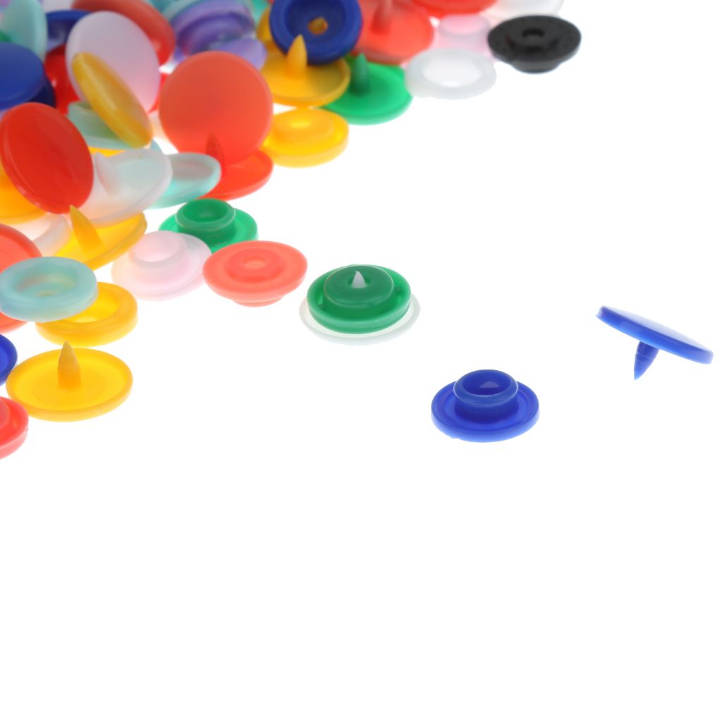 100 Sets T5 Resin Snap Plastic Buttons Fasteners Poppers 124MM Mix