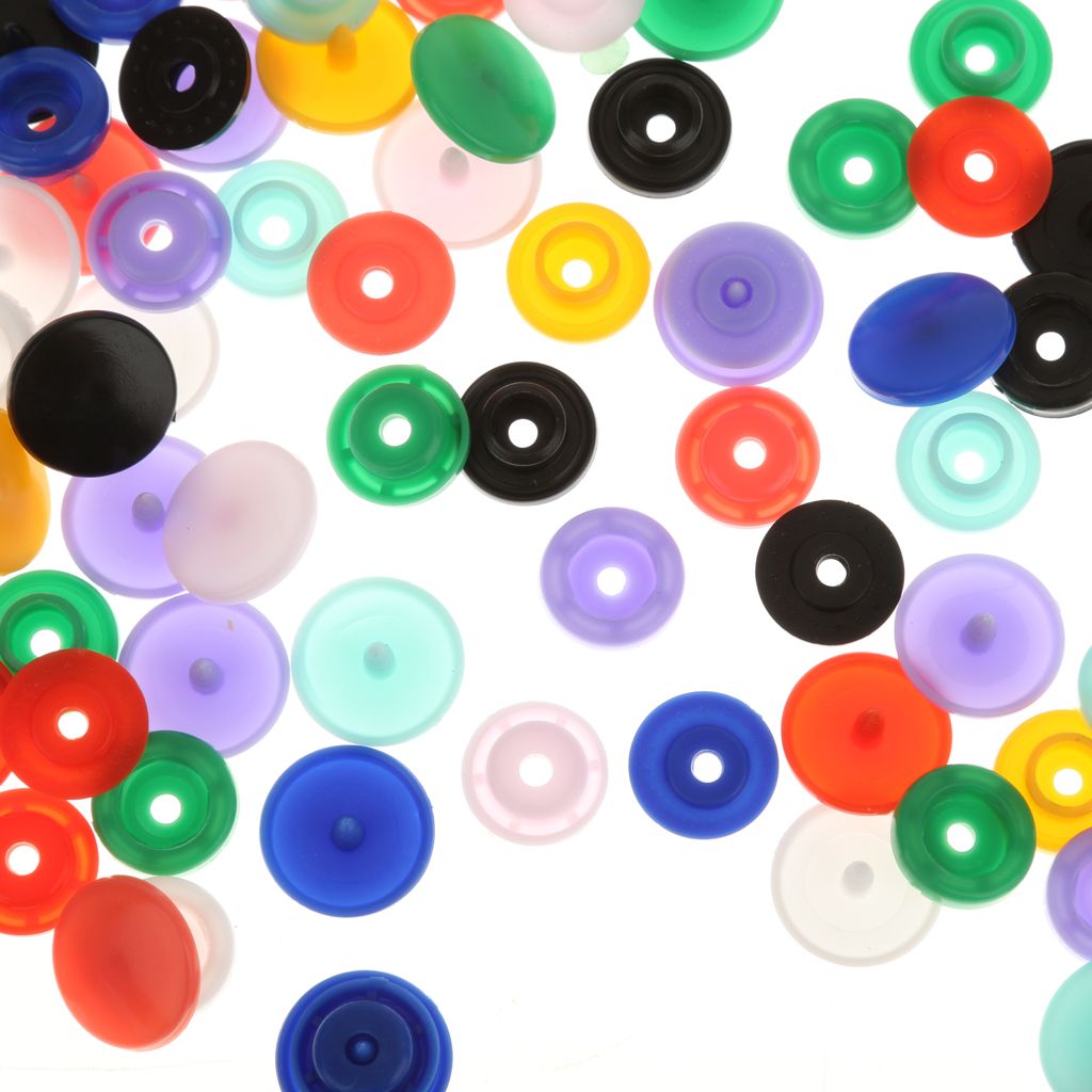 100 Sets T5 Resin Snap Plastic Buttons Fasteners Poppers 124MM Mix