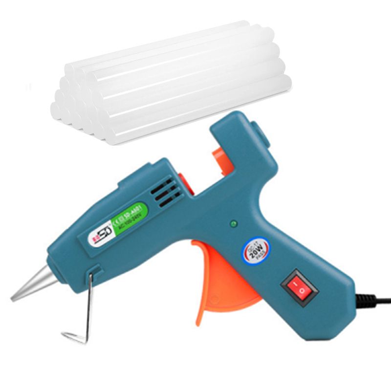 High Temperature 20W 7mm  Gun Electric US Plug Aluminium Nozzle Heater Heating Wax Hot Melt  Stick