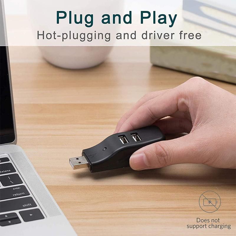 4 Port USB Hub, Mini USB 2.0 Data Hub Splitter Small