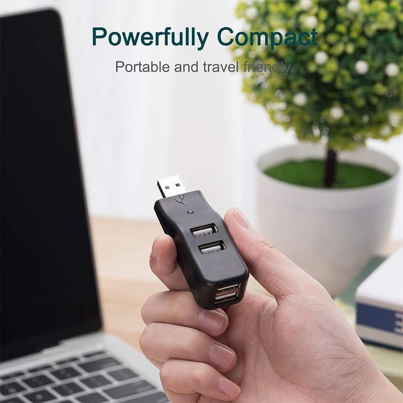4 Port USB Hub, Mini USB 2.0 Data Hub Splitter Small