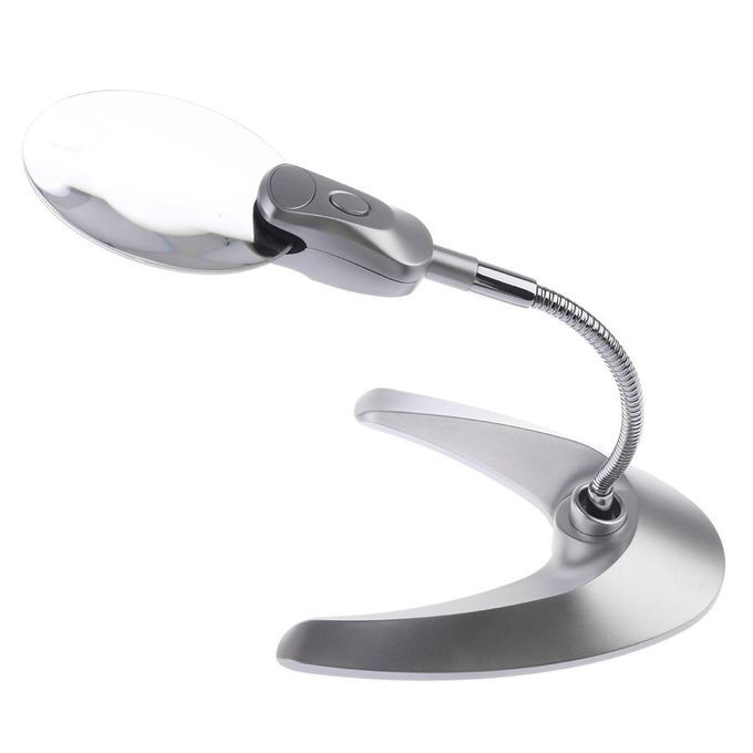 90mm LED Lighted Magnifier Desk Reading 4x Stand Magnifier For