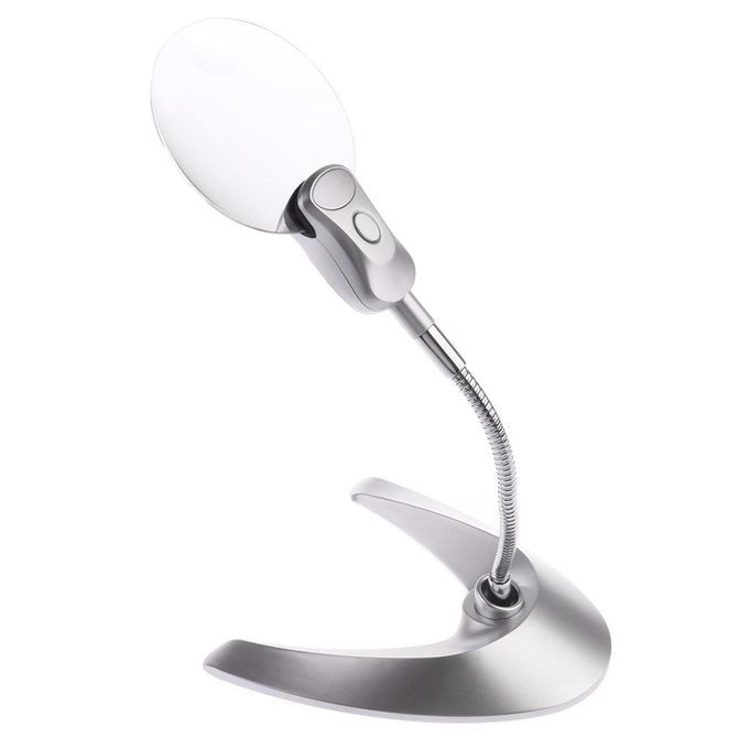 90mm LED Lighted Magnifier Desk Reading 4x Stand Magnifier For