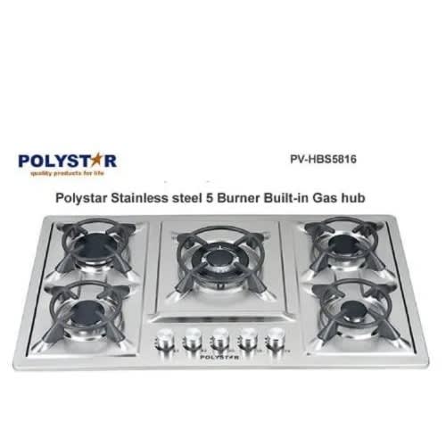 90CM 5 Gas Burners Stainless Steel Built In Cabinet Cooker-pv-hbs5816