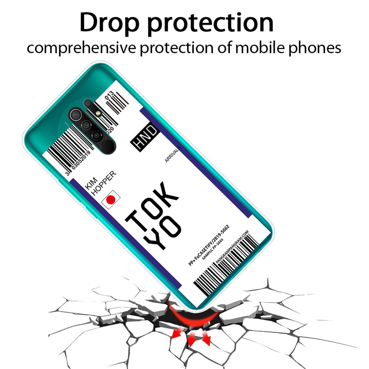 For Xiaomi Redmi 9 Boarding Card Pattern TPU Case