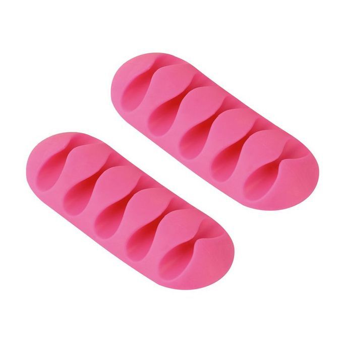 Able Organizer Sili One USB  Able 5 Holes Desktop Tidy Storage Bu Kle-pink-65 Mm