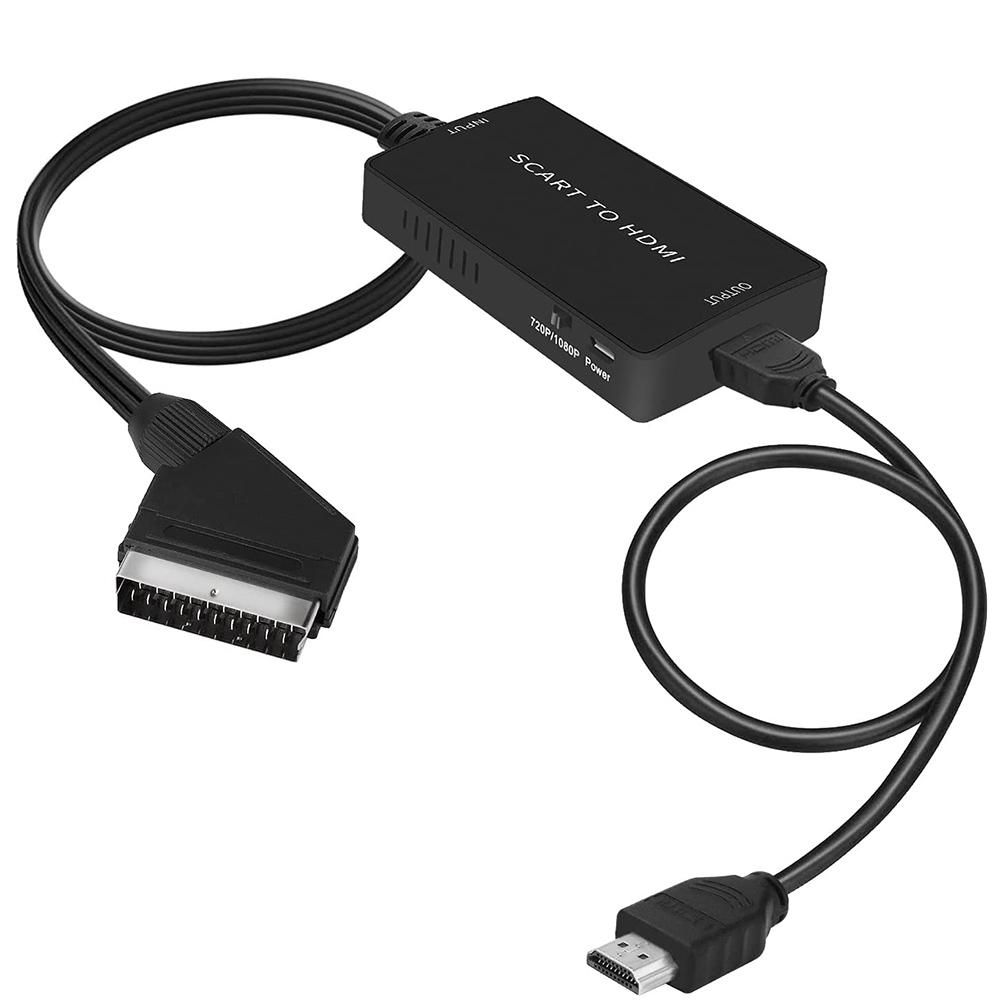 Scart to HDMI-Compatible Converter, Full HD 720P/1080P