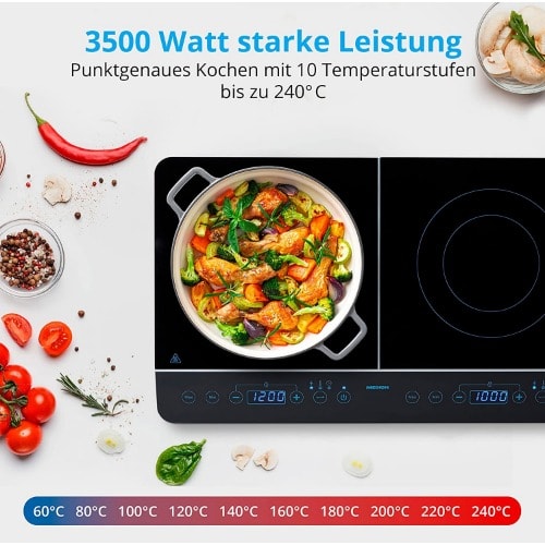 Medion Md 15324 Double Induction Hotplate - 3500w