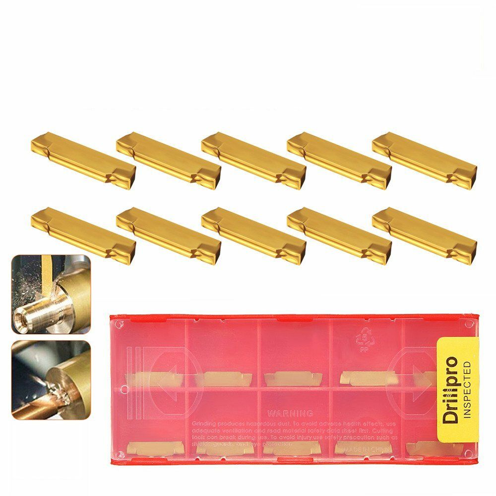 Drillpro 10Pcs MGMN200-G Carbide Inserts Blades For