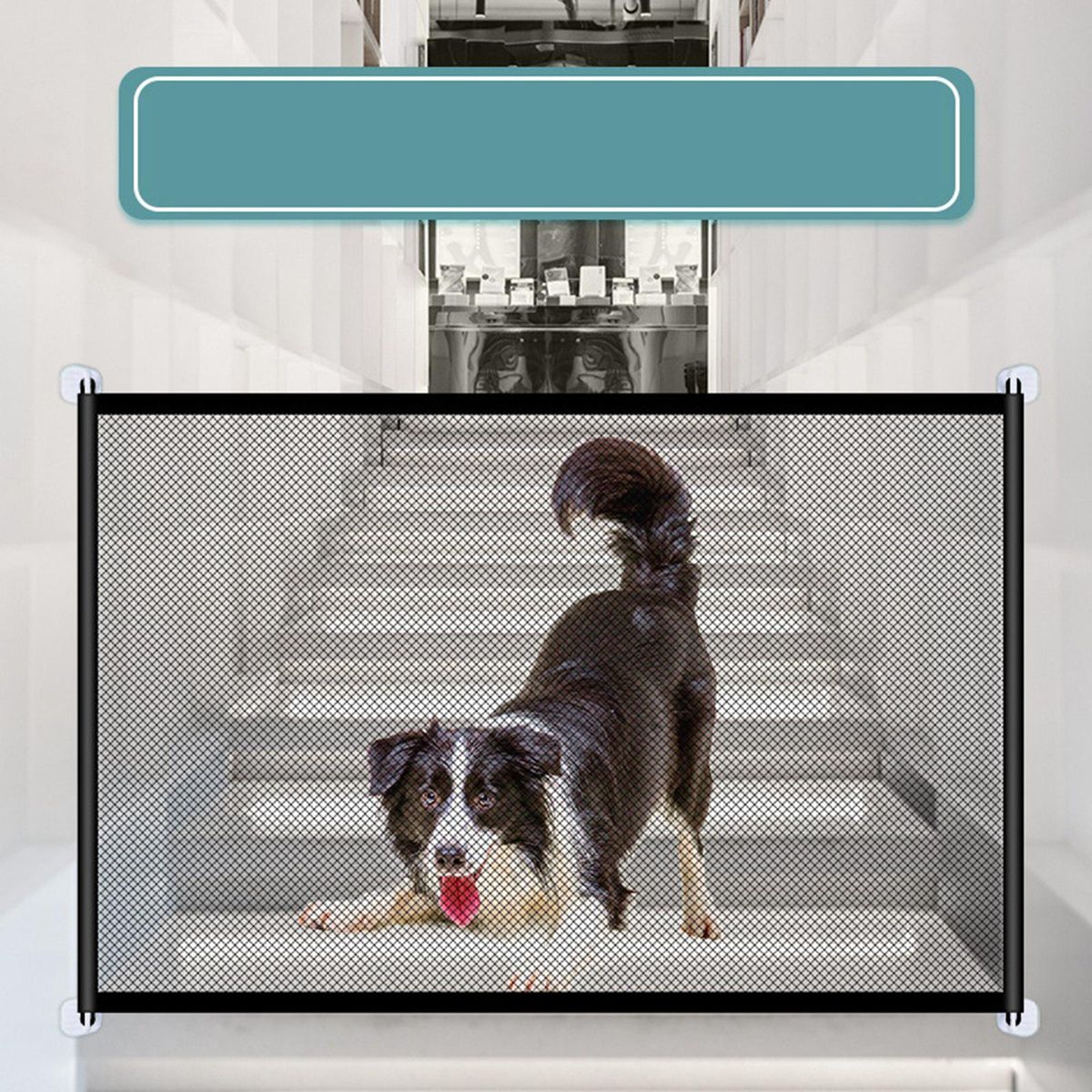 Folding Mesh Dog Gate Fence Lightweight For Doorway Size S