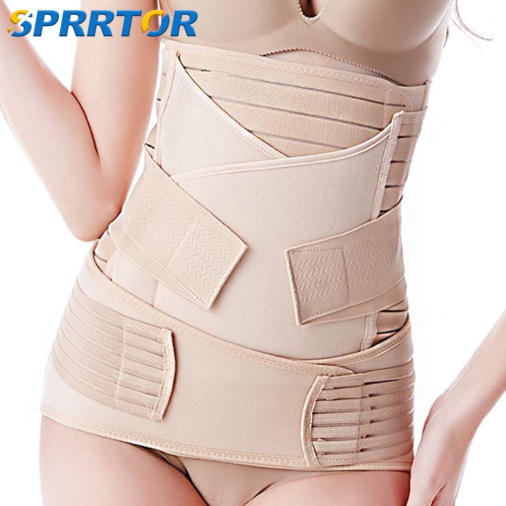 (Beige-3 In 1 Belt)Postpartum Belly Band Belt 3In1 Wrap Girdle,C Section Post Pregnancy Suppor JIN