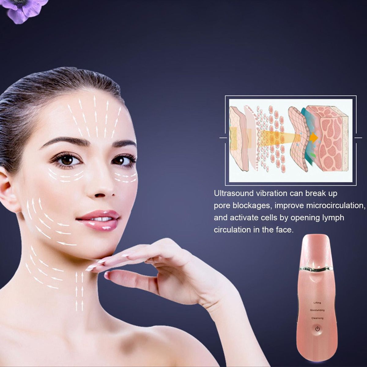 Remover Pore Deep Cleansing Skin Scrubber Face Spatula Pink