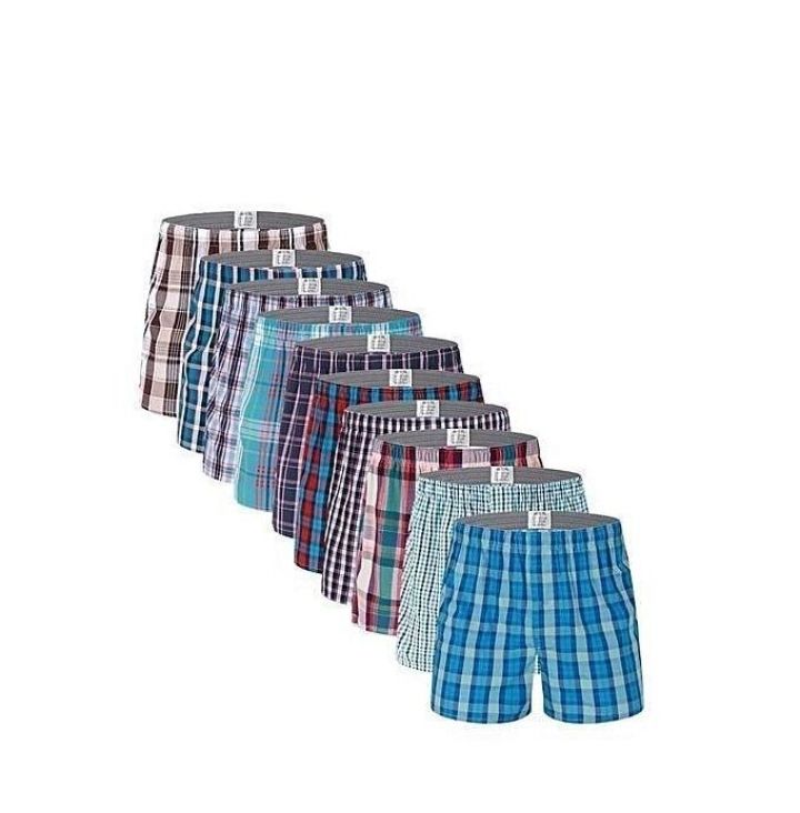 Men's Woven Cotton Boxers - 6pc