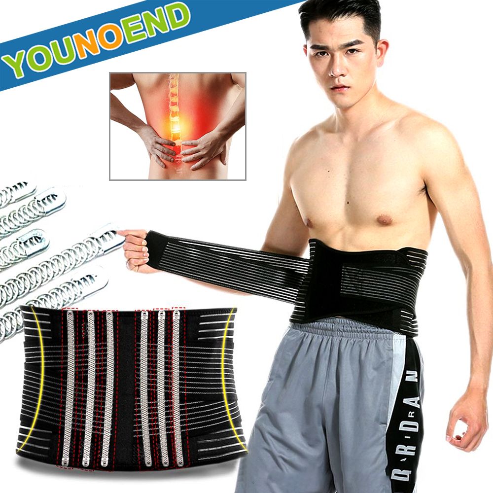 (Black)Breathable Lumbar Back Support Belt With Adjustable Dual Waist Straps For Sciatica, Her JIN