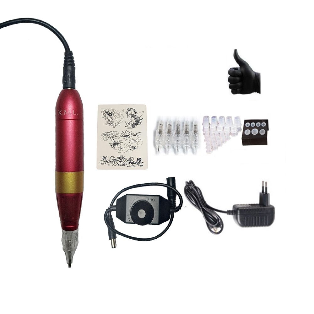 Professional Coplete Tattoo Pen Economic Starter Kit -RED
