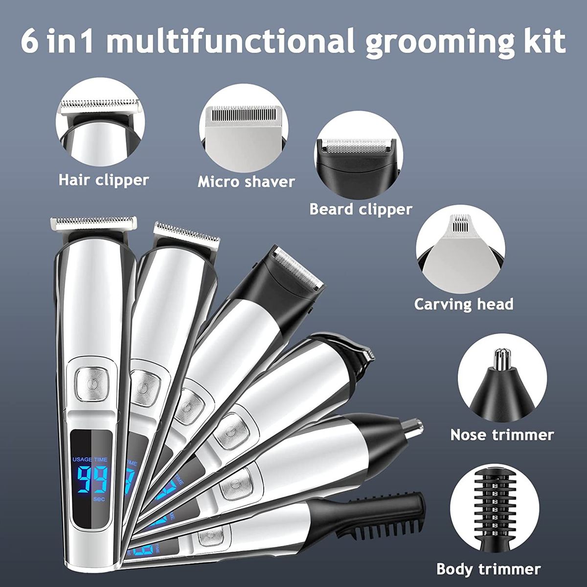 Cross-border Multifunctional Smart Hair Clipper Home Body