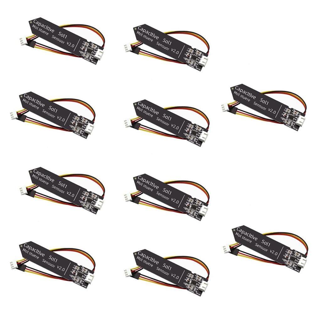10PCS Capacitive Soil Moisture Sensor Module 33-55V 3-Pin WGravity Wire Corrosion Resistant for Garden Watering DIY