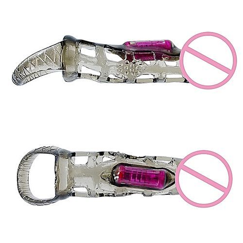 Vibrating Penis Extender With Cockring Reusable Condom Sleeve Delay Time Sex Toys For Male Men