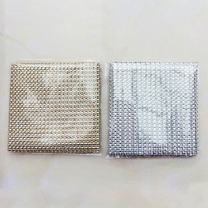 24 Rows/Set Rhine  Mesh Ribbon  Ake Roll Wrap Fashion Wedding Dress Wrap-silver
