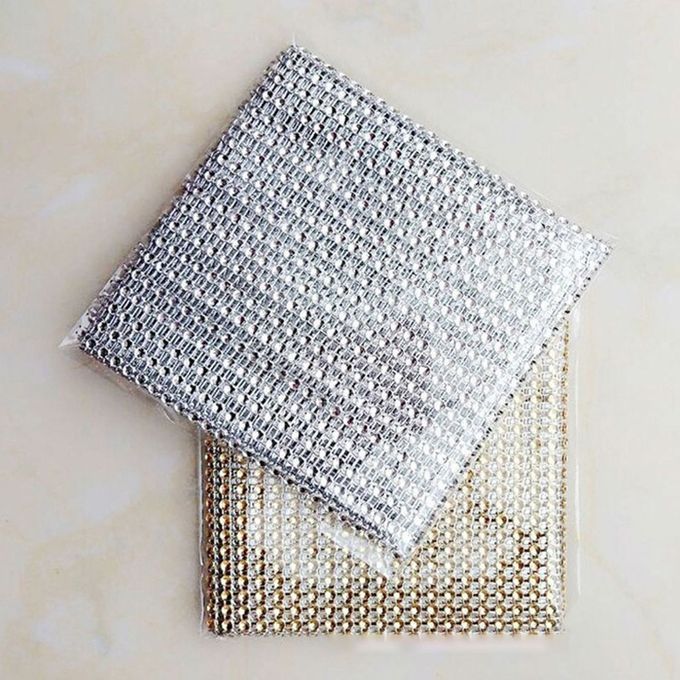 24 Rows/Set Rhine  Mesh Ribbon  Ake Roll Wrap Fashion Wedding Dress Wrap-silver