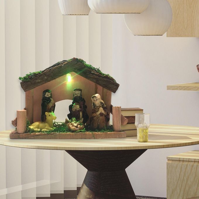 Resin Easter Nativity Scene Set Christ Nativity B With LED Light