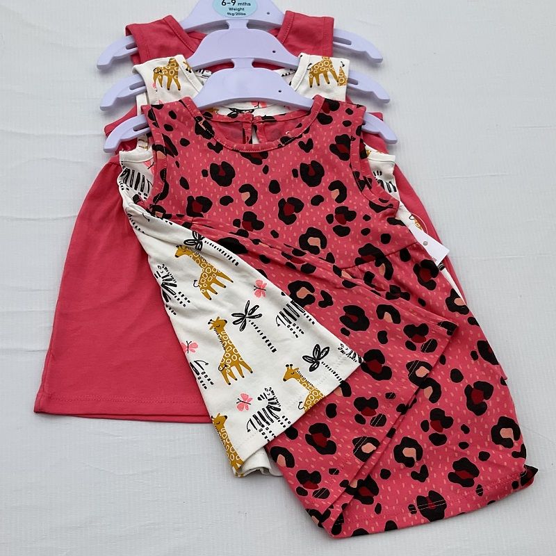 3 Pcs Plain & Patterned Armless Dress