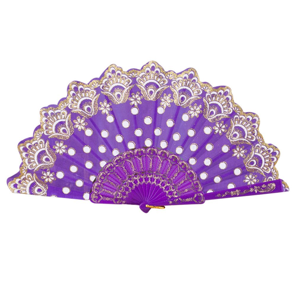 1 Fan Decoration Held Tool Silk Lace Chinese/Spanish Flower Wedding For Dance Style Party Hand Fan Pcs Folding