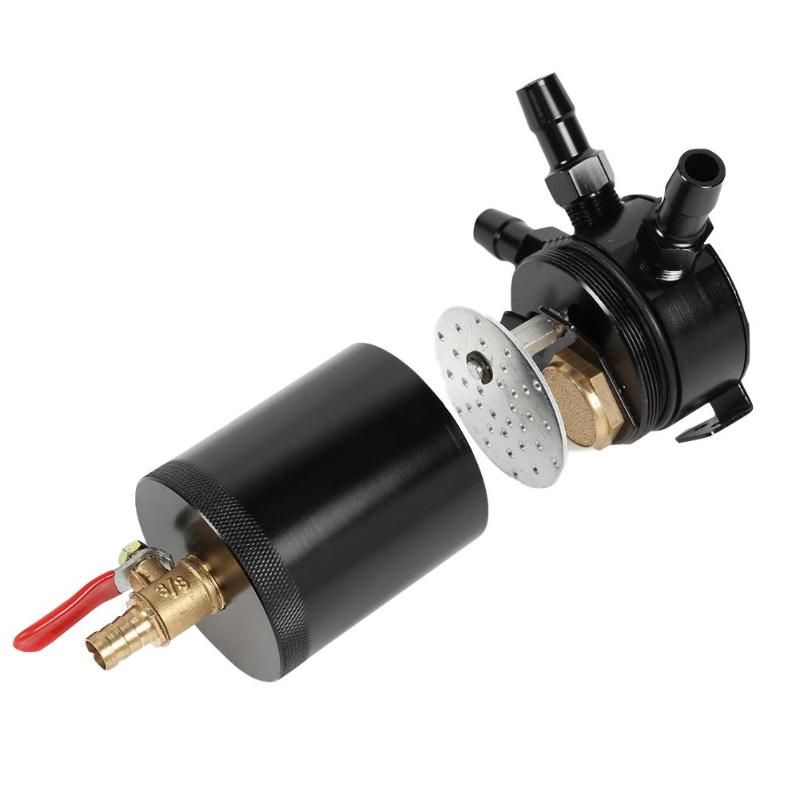 2-Port/3-Port Baffled Oil Catch Can Tank With Drain Valve